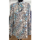 Bow Blouse - Blue Animal Print