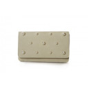 Pearl Fold Over Clutch - Cream