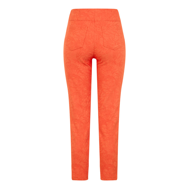 Robell Trousers Bella 09 Jacquard Trousers in Orange