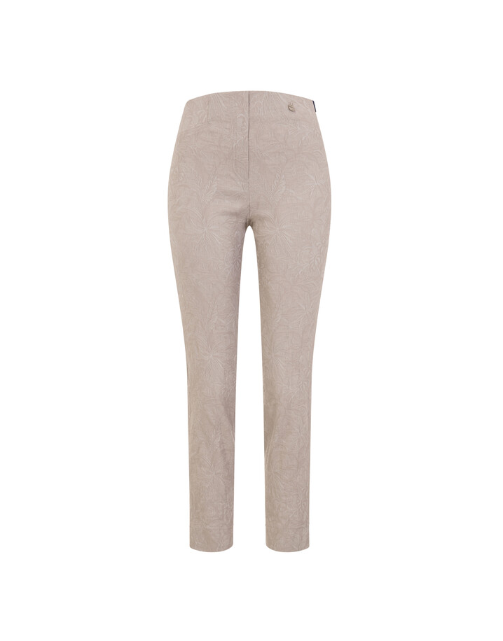 Robell Rose 09 Jacquard Trousers - Light Taupe