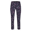 Rose 09 Abstract Print Trousers - Navy Mix