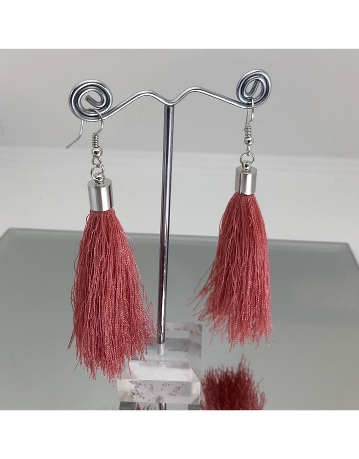 Lucy Cobb Jewellery Tassel Earrings - Peach