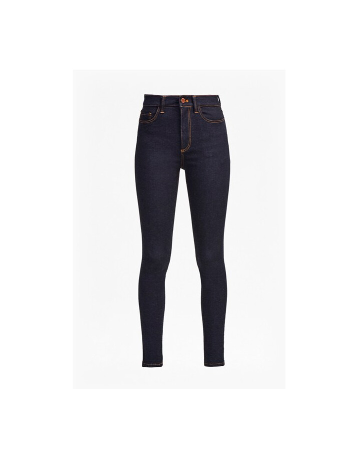 French Connection Thermal Denim High Rise Skinny Jeans - Indigo