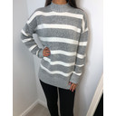 Gina Crew Neck Stripe Jumper - Grey - Alternative 1
