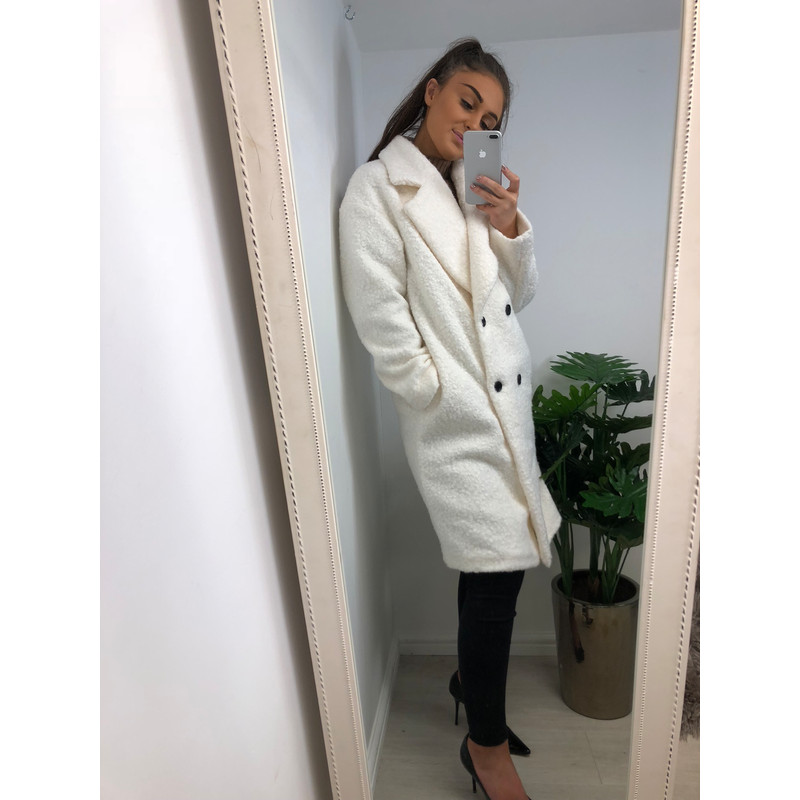 cream boucle coat