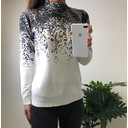 Leyla Leopard High Neck Jumper - Winter White