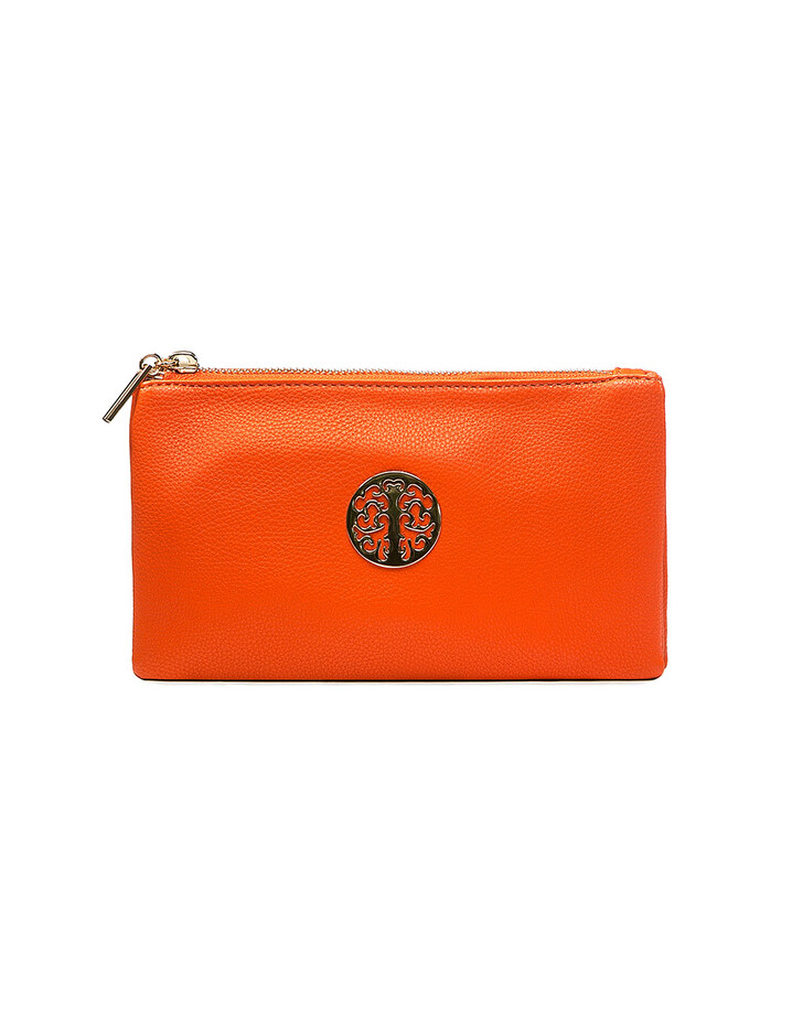 Lucy Cobb Bags Toni Clutch With Strap - Orange