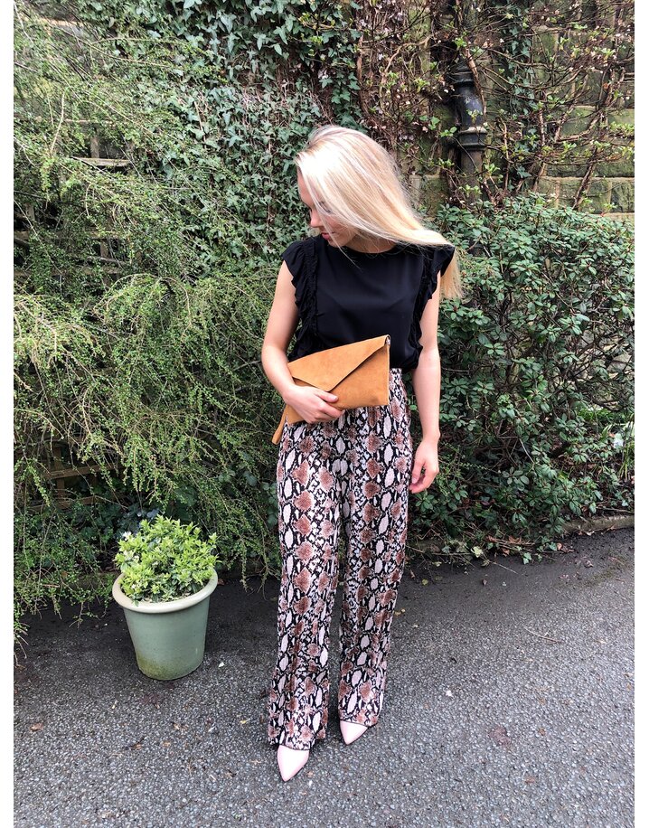Lucy Cobb Serena Wide Leg Trousers - Snake Print