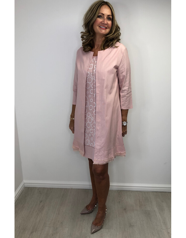 Alice Collins Sandra Longline Jacket - Rose Smoke