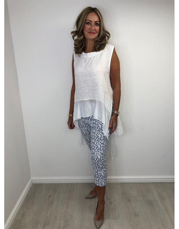 Alice Collins Selina Crop Leggings - Dusky Indigo Print