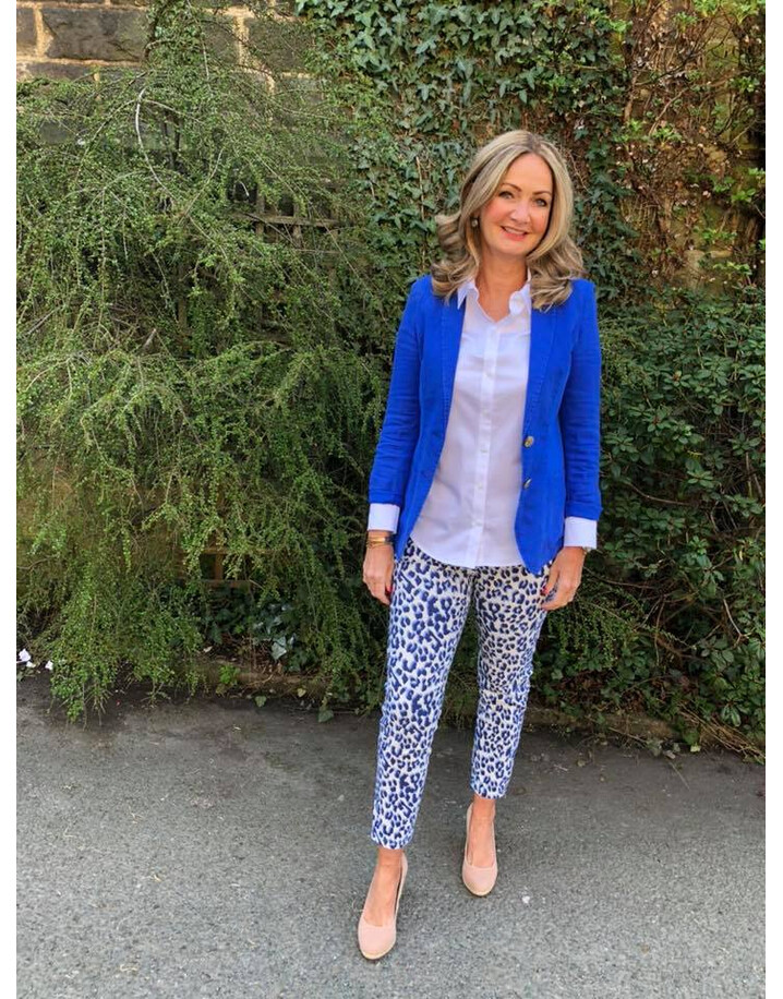 Oui Linen Blazer - Royal