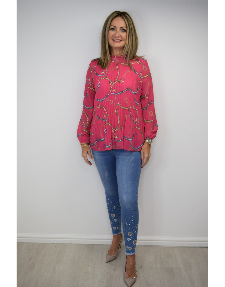 Lucy Cobb Clemmie Top - Pink Chain