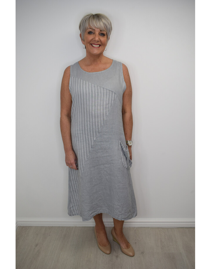 Lucy Cobb Louisa Linen Dress - Grey