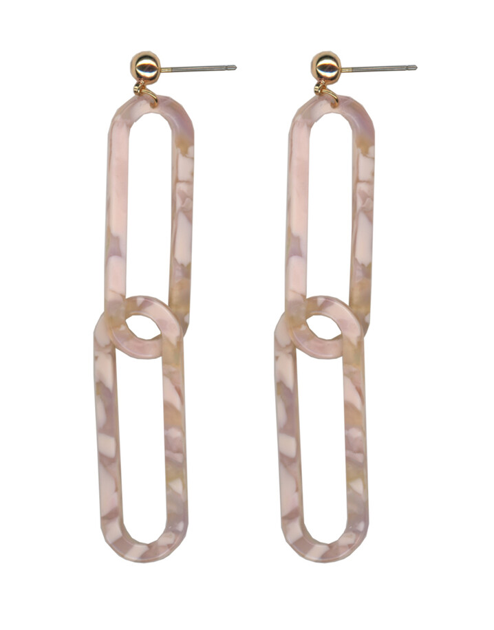 Lucy Cobb Jewellery Lina Resin Link Earrings - Baby Pink