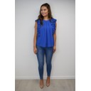 Fallon Frill Sleeve Top - Royal - Alternative 1