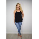  Devan Diamante Strap Vest - Black