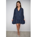 Millie Animal Print Tunic - Navy