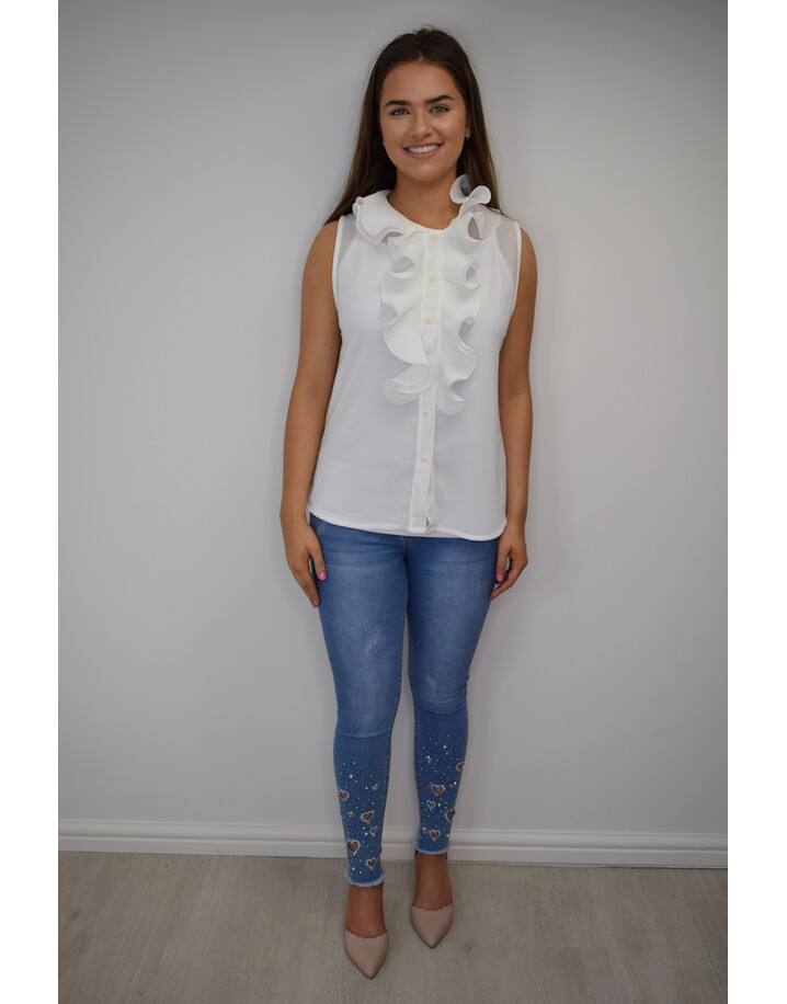 Lucy Cobb FiFi Frill Blouse - White