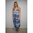 Tilly Tie Dye Dress  - Denim Blue
