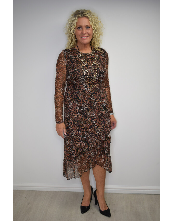Fransa Fremrose Dress - Orange Animal Print