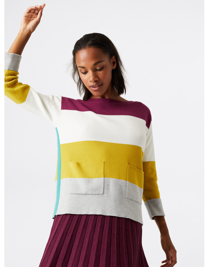 White Stuff Orchard Colourblock Jumper - Purple