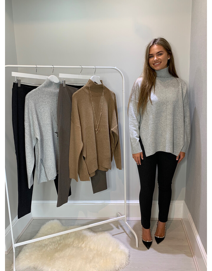 French Connection River Vhari High Neck Jumper - Grey