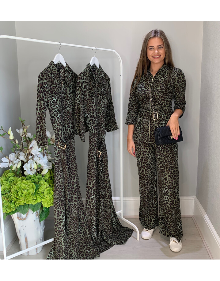 Lucy Cobb Animal Print Jumpsuit - Khaki Animal Print