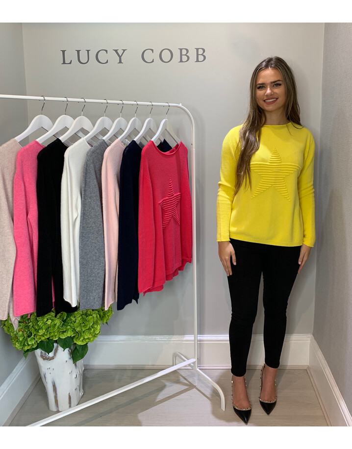 Lucy Cobb Super Soft Luxury Star Jumper - Yellow