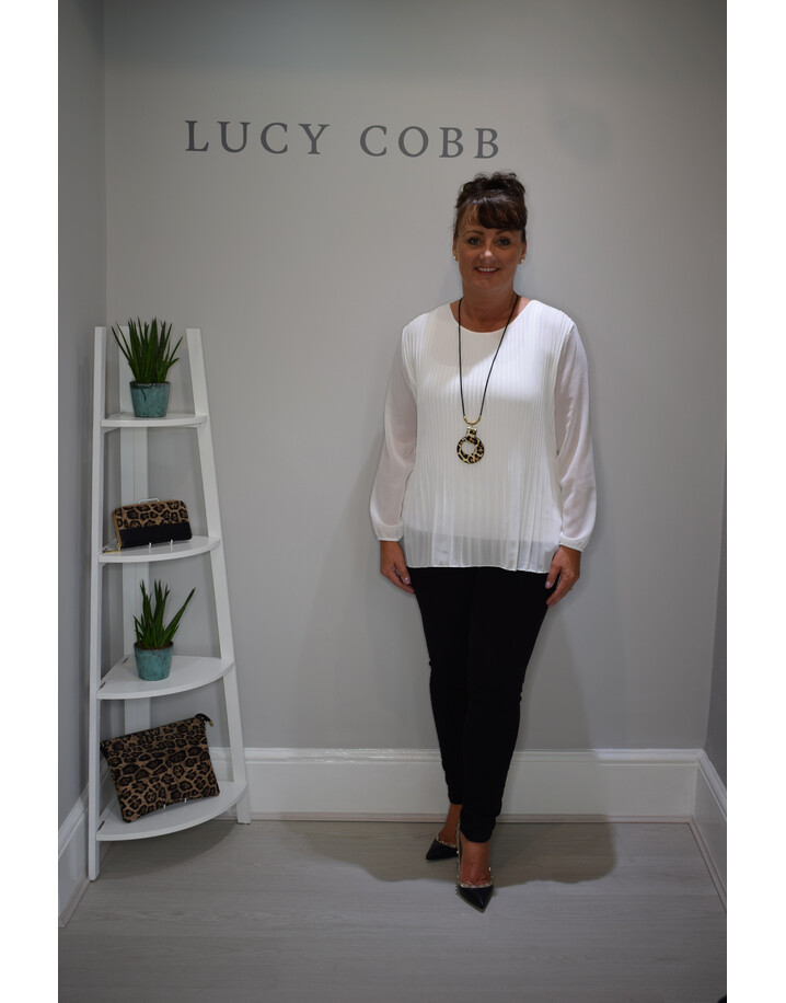 Lucy Cobb Connie Long Sleeve Blouse - White