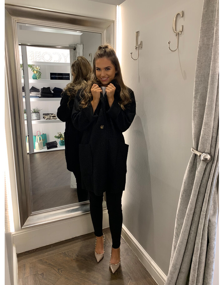 Lucy Cobb Jess Boucle Coat - Black