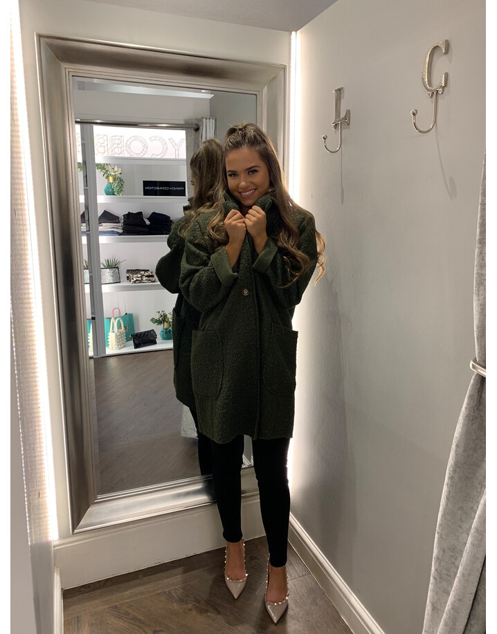 Lucy Cobb Jess Boucle Coat - Khaki