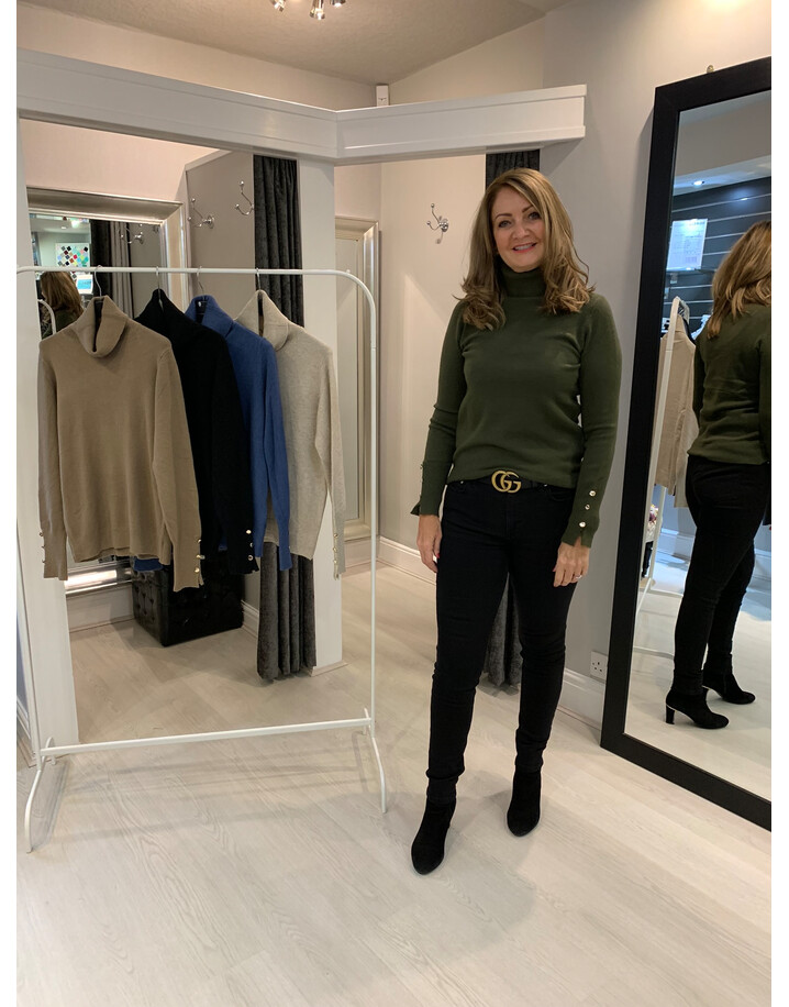 Lucy Cobb Pia Polo Neck - Khaki