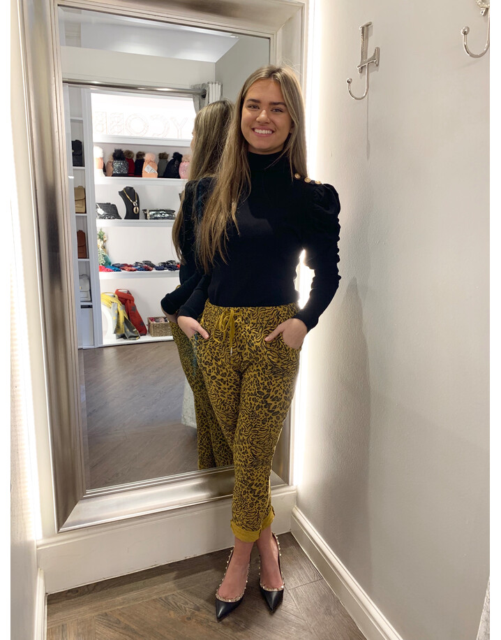 Lucy Cobb Magic Joggers - Leopard - Mustard