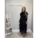 Lara Layered Tulle Skirt - Black