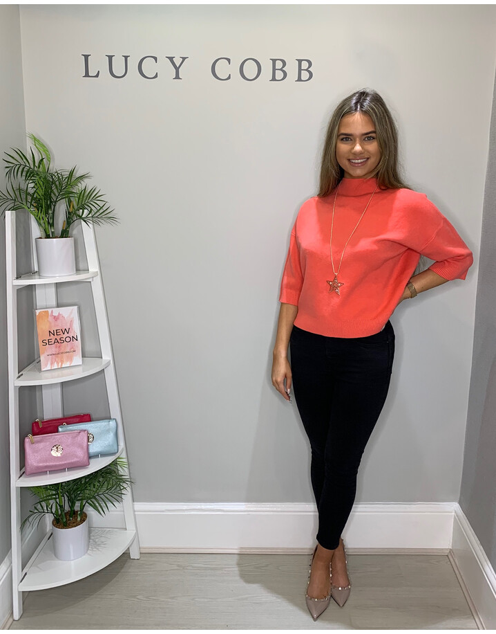 Lucy Cobb Bali Box Jumper  - Coral