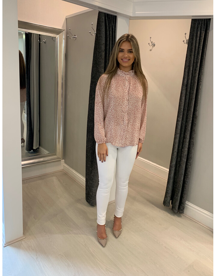 Lucy Cobb Clemmie Button Front Blouse - Blush Mix