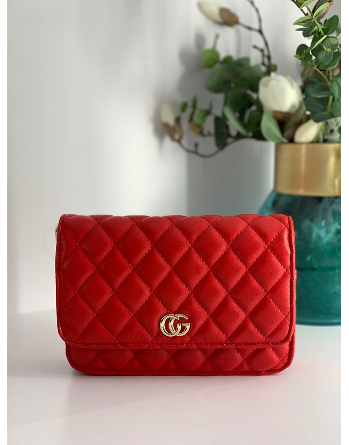 Lucy Cobb Bags Quilted Crossbody Bag - Red