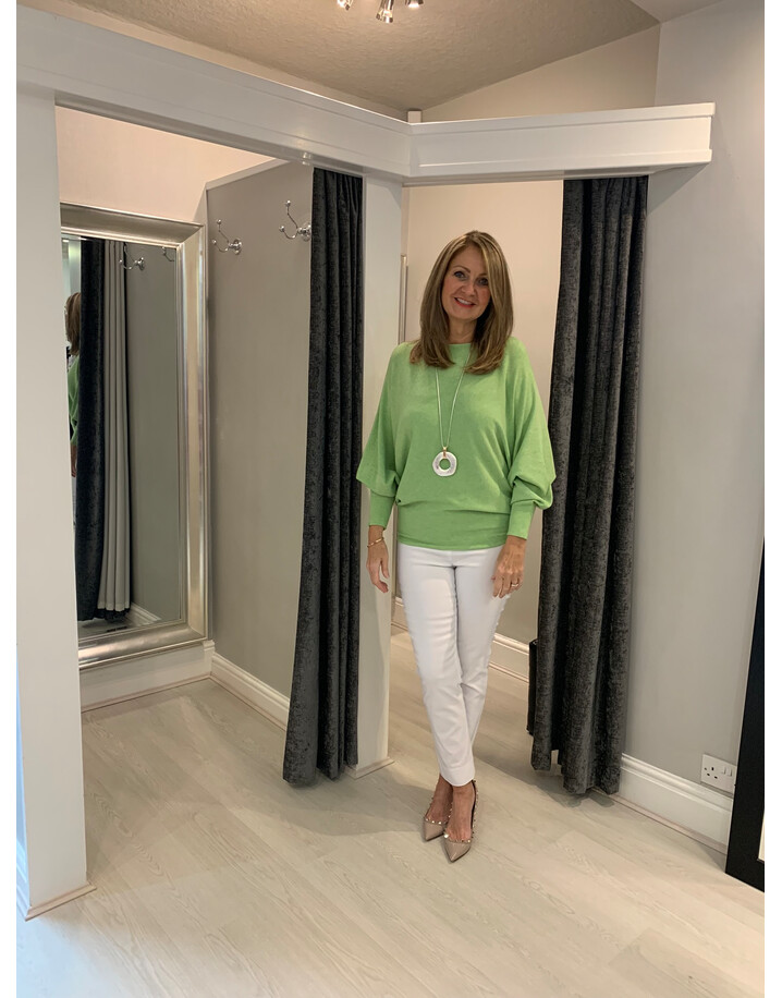 Lucy Cobb Bianca Batwing Jumper - Lime