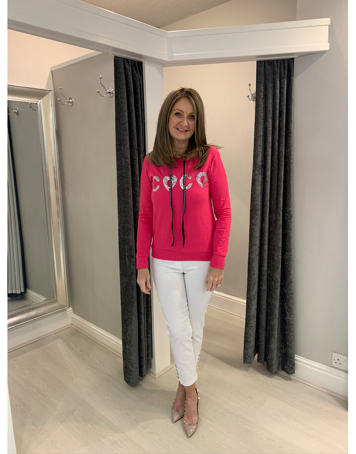 Lucy Cobb Coco Sparkle Hoodie - Fuchsia