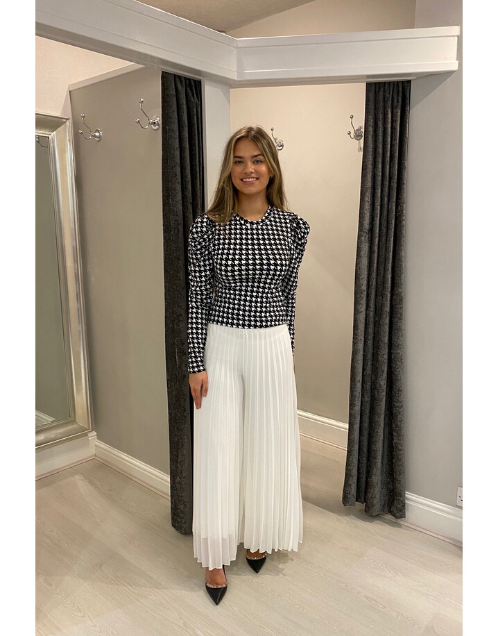 Lucy Cobb Demi Pleated Palazzo Trousers  - White