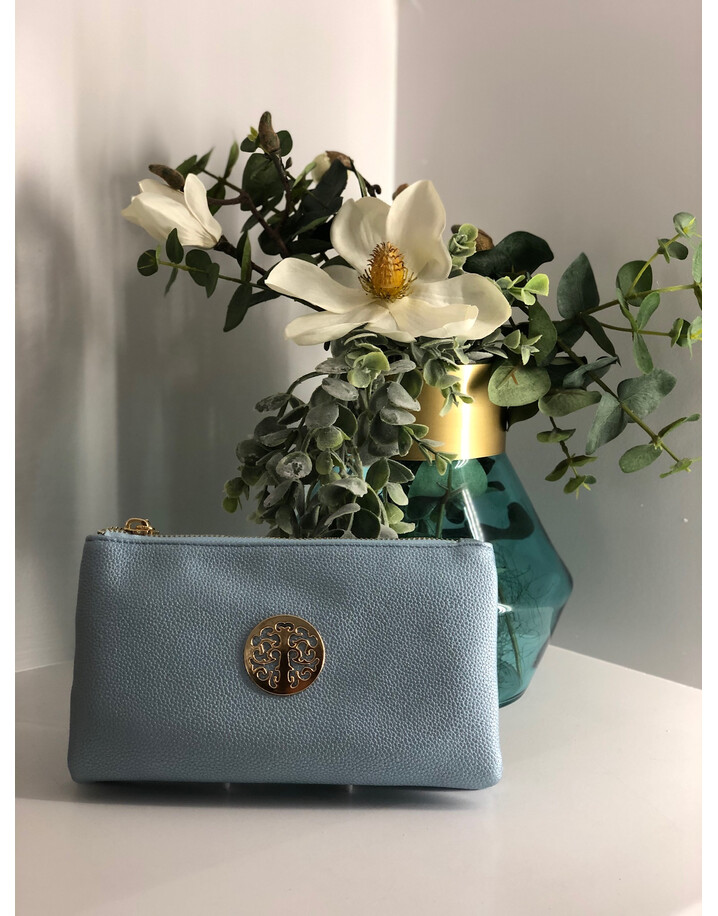 Lucy Cobb Bags Toni Clutch With Strap - Metallic Blue
