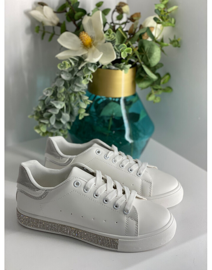 Lucy Cobb Diamante Sole Trainers - White