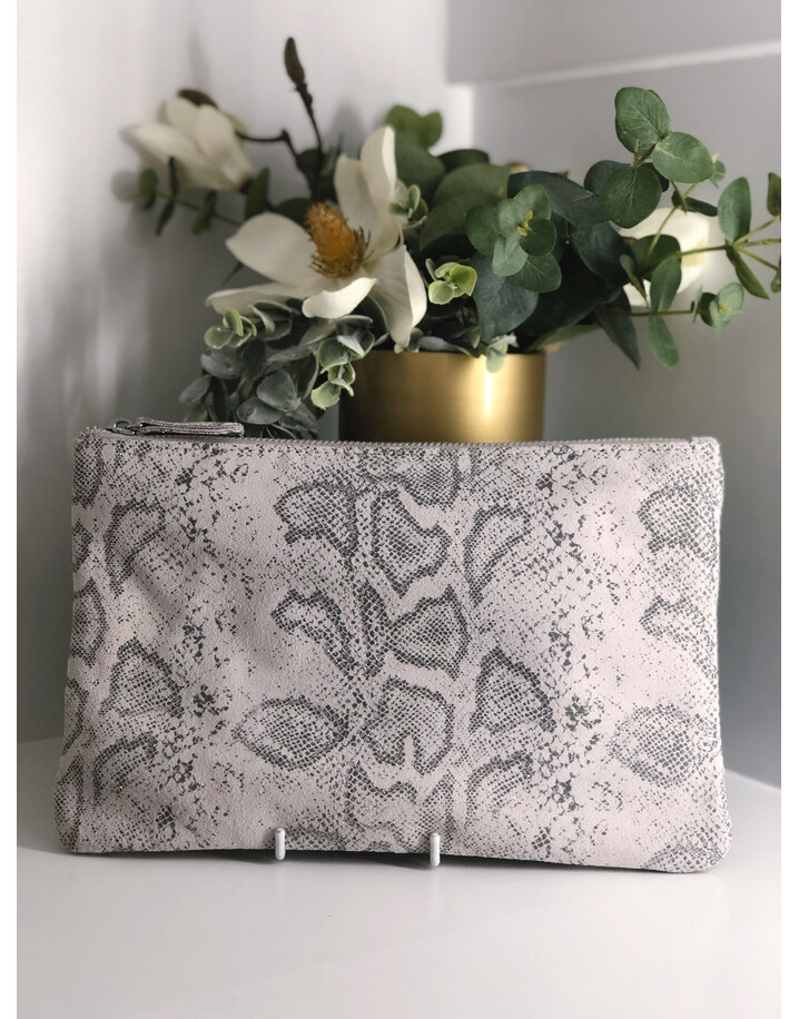 Malissa J Leather Zip Wallet - Beige Animal Print
