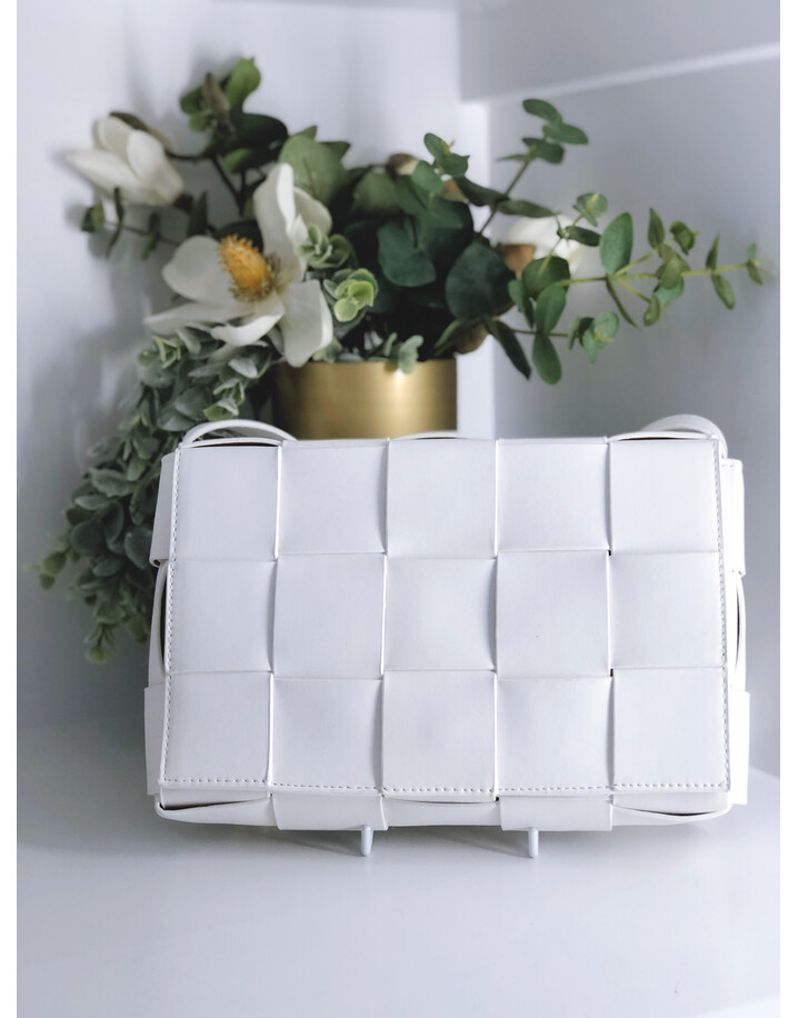 Malissa J Weave Crossbody Bag - White