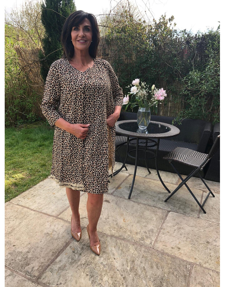 Alice Collins Sandra Longline Jacket - Cheetah Print
