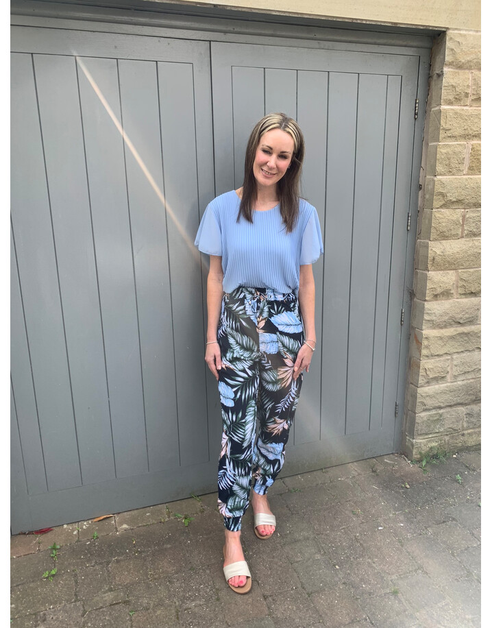 Lucy Cobb Tropical Joggers - Blue Mix