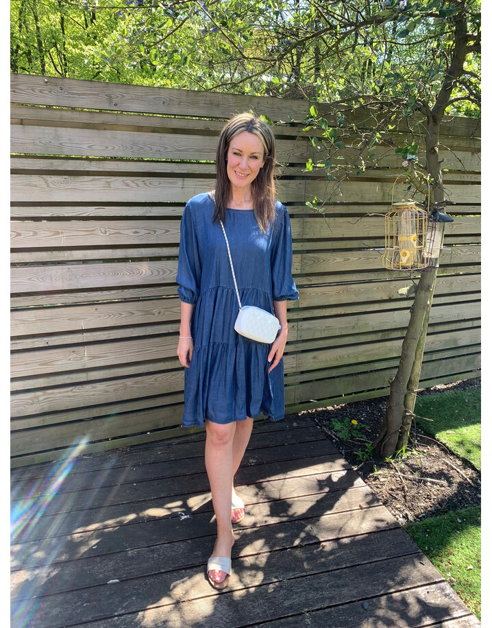 Lucy Cobb Della Denim Tiered Dress - Denim