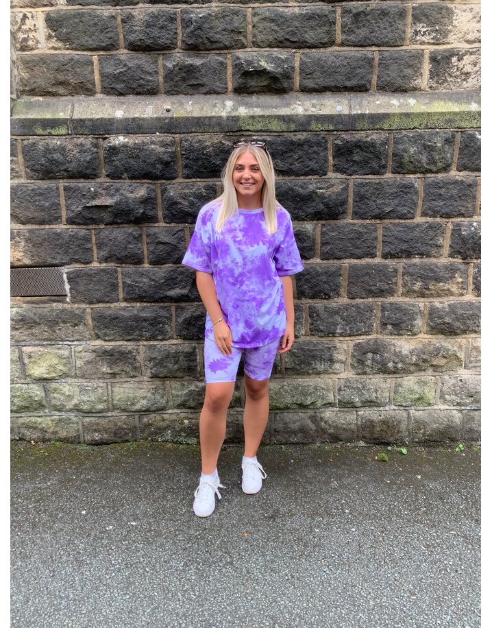 Lucy Cobb Tie Dye Shorts Set - Purple