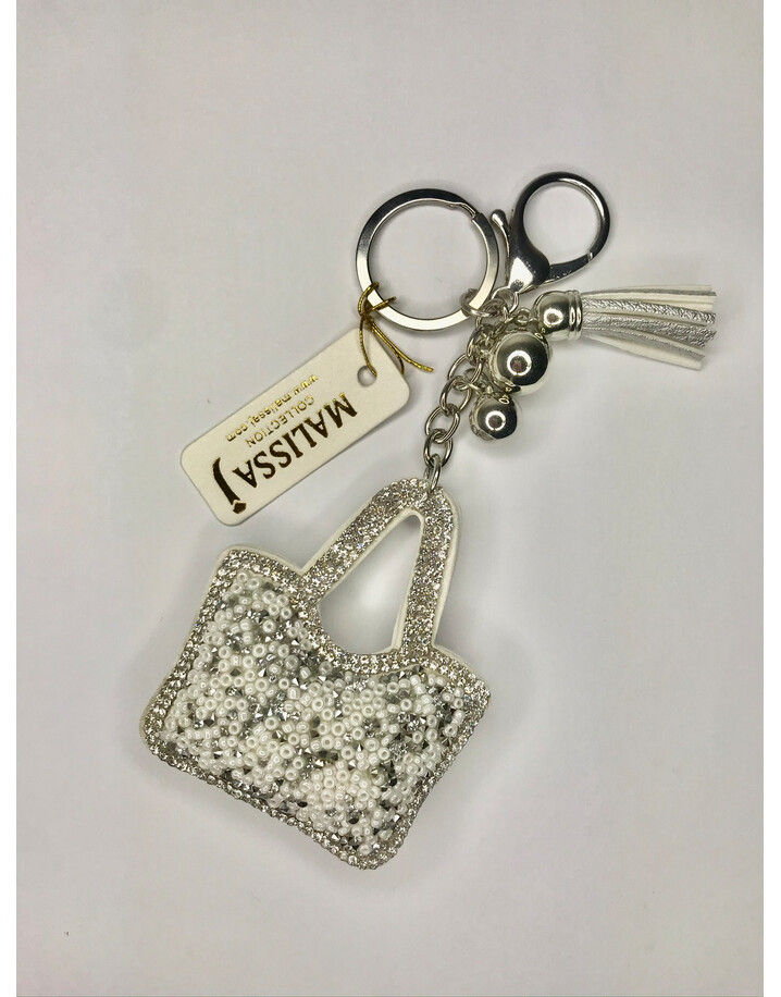 Lucy Cobb Jewellery Handbag Keyring - Silver