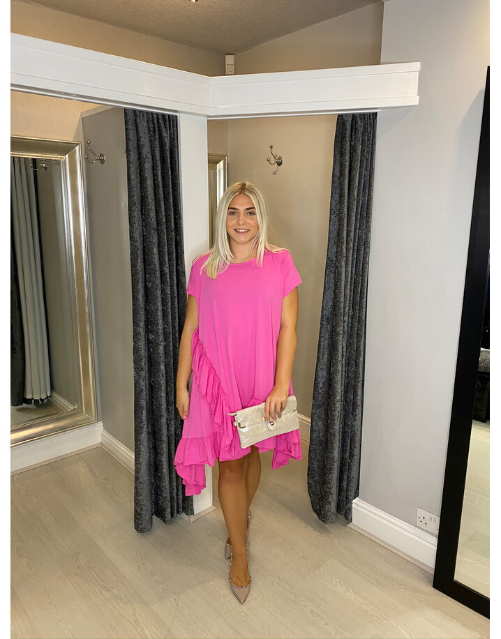 Lucy Cobb Elle Frill Dress - Fuchsia